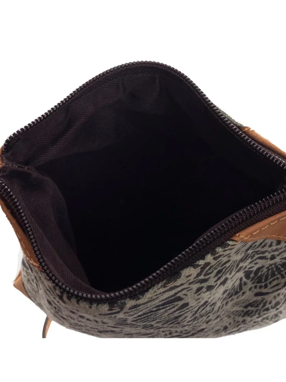 NWT Handcrafted Green Canvas & Leather Crossbody Bag - Picture 5 of 8